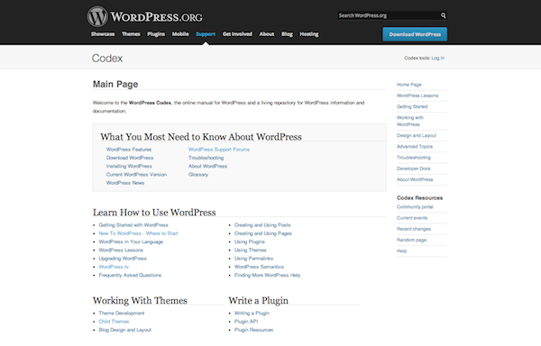 wordpress codex
