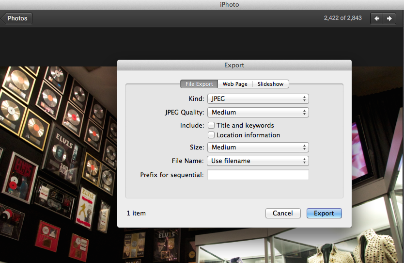 media manager iphoto export