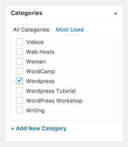 wordpress categories